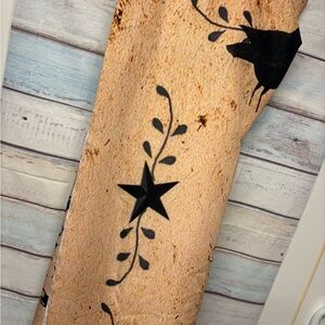 Tan and Black Star Patterned shower curtain